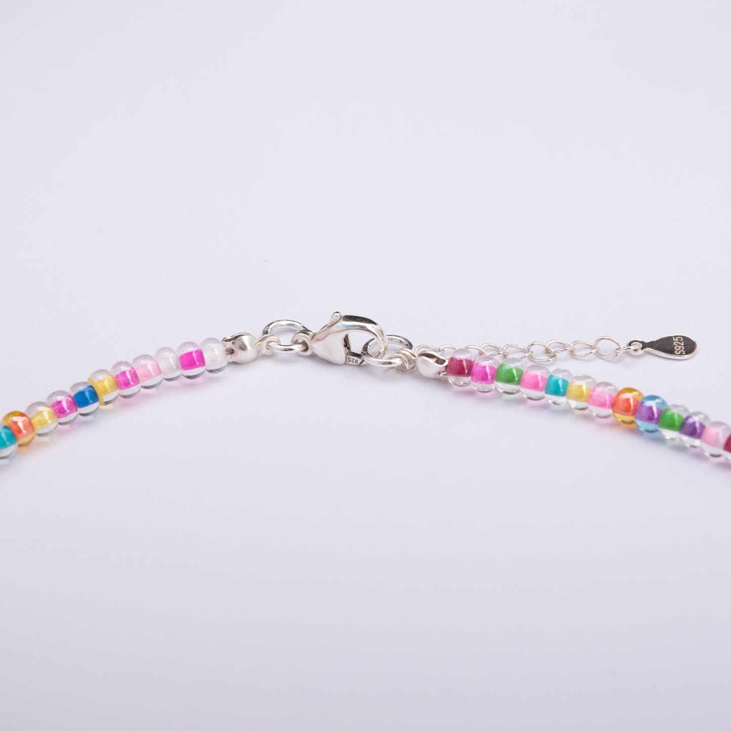Custom Name Necklace – Rainbow Candy Beads + 3D Printed Bubble Letters