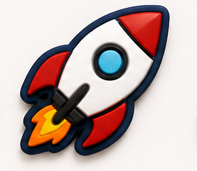 Boys Charms — 3D printed rocket charm by Orla & Co