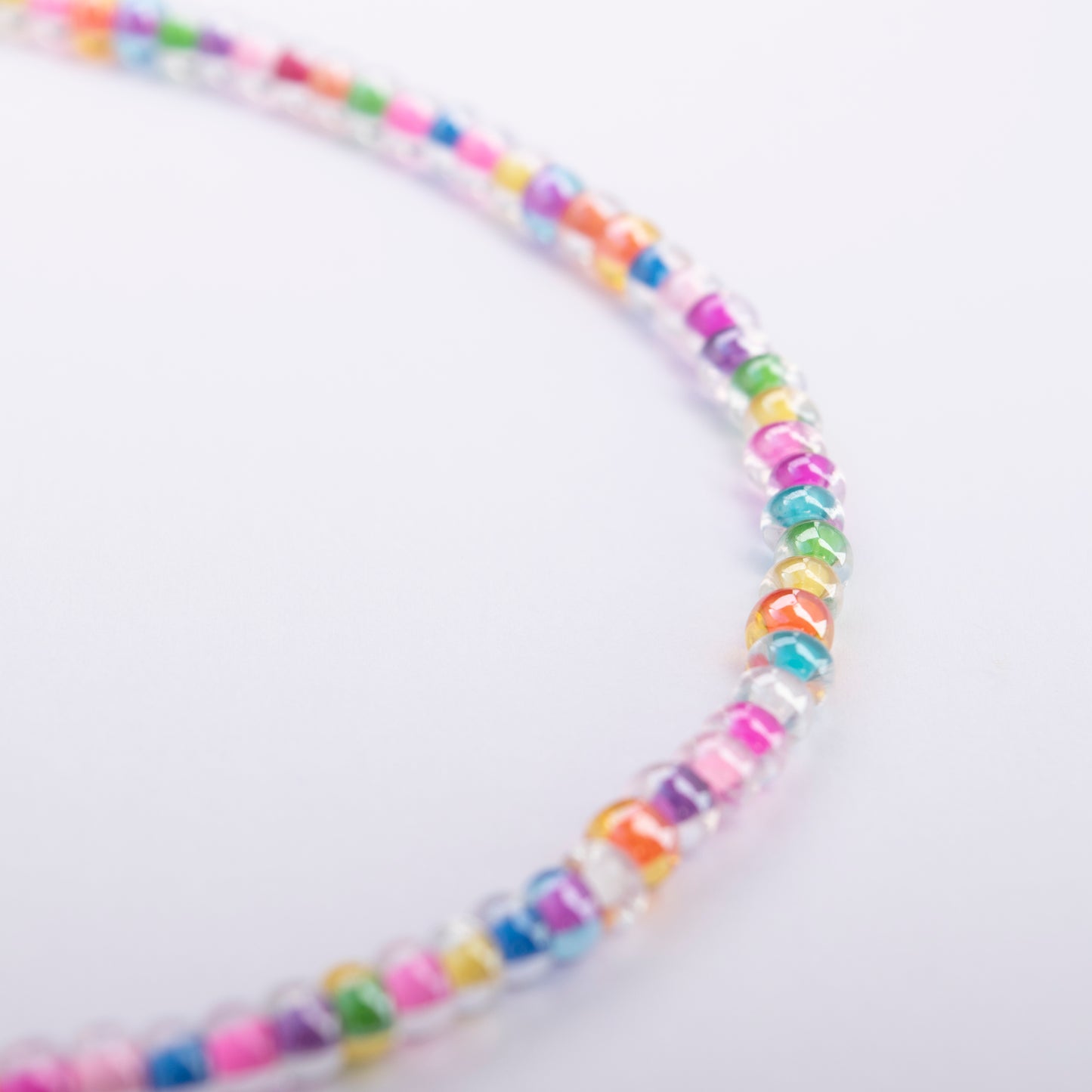 Custom Name Necklace – Rainbow Candy Beads + 3D Printed Bubble Letters