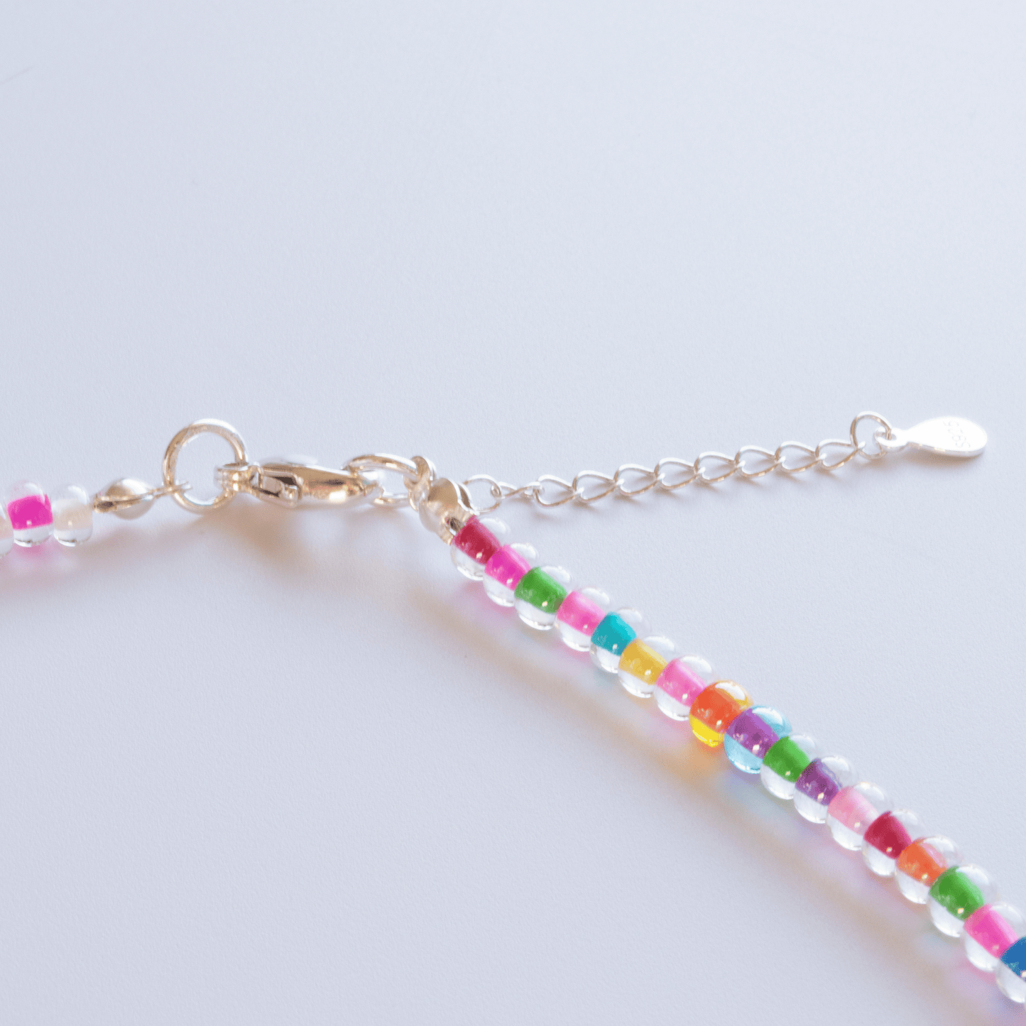 Custom Name Necklace – Rainbow Candy Beads + 3D Printed Bubble Letters